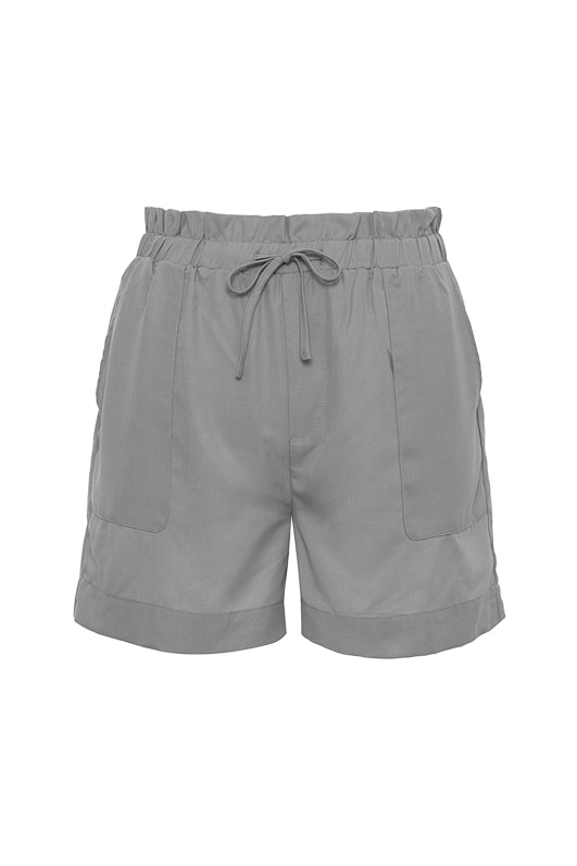 gold hawk Tencel Paperbag Short - Steeple Grey