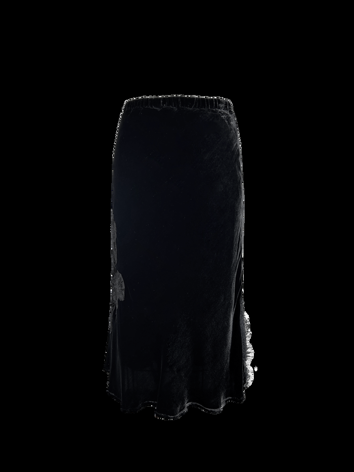 Gold Hawk Velvet Brigitte Bias Skirt