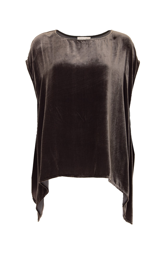 Gold Hawk Velvet Cape Top