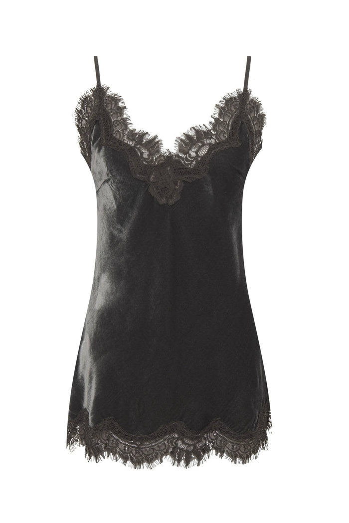 gold hawk Velvet Coco Bias Cami Dark Grey