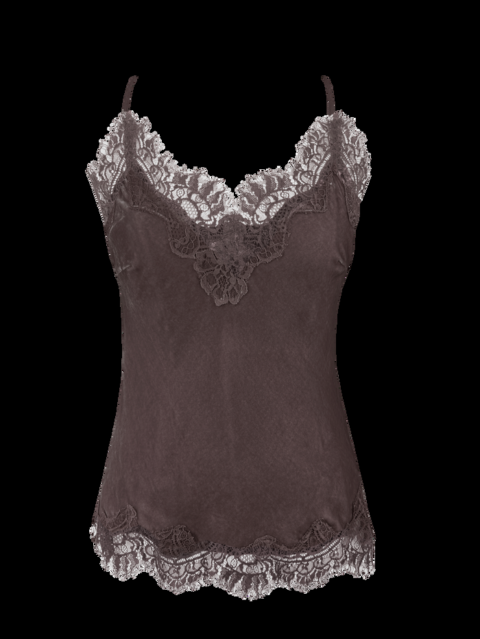 Gold Hawk Velvet Coco Bias Cami Fudge