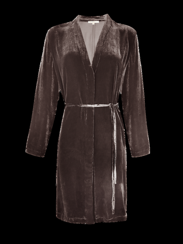 Gold Hawk Velvet Duster - Fudge