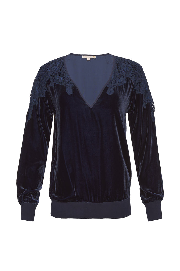 Gold Hawk Velvet Lace Pullover
