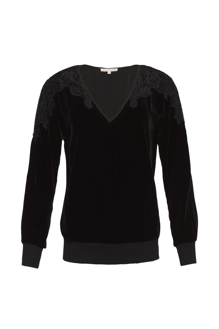 Gold Hawk Velvet Lace Pullover