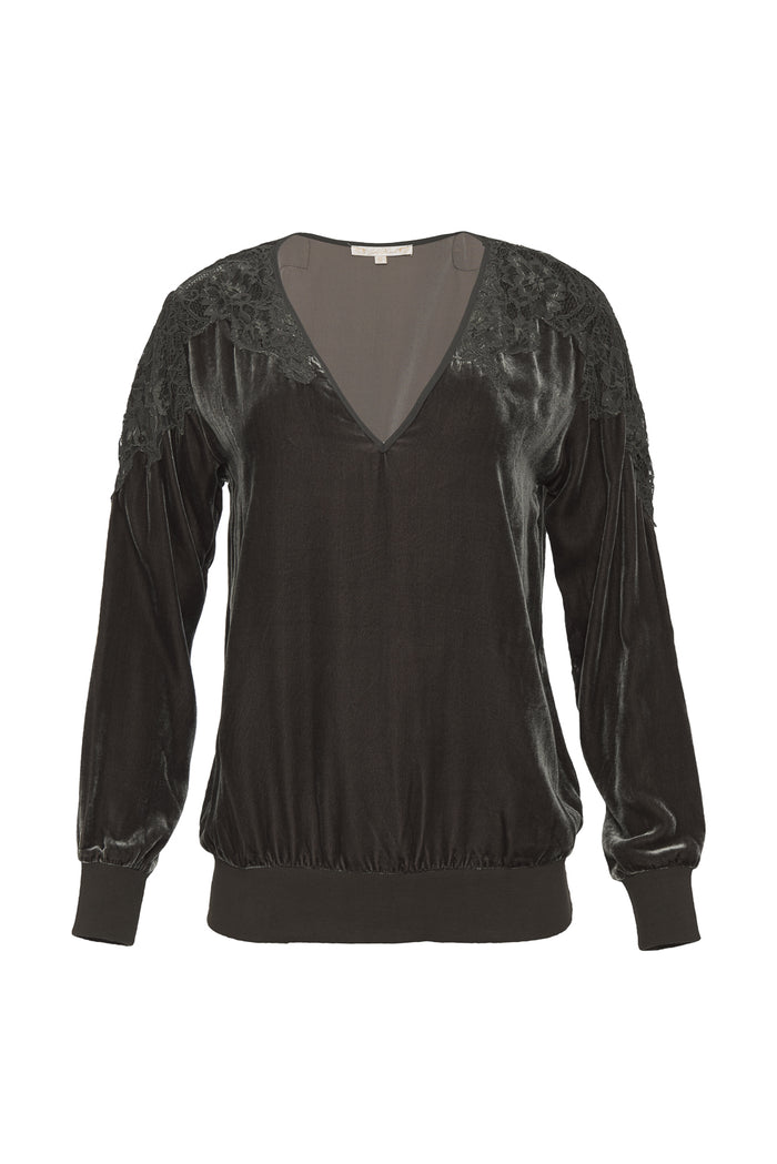 Gold Hawk Velvet Lace Pullover