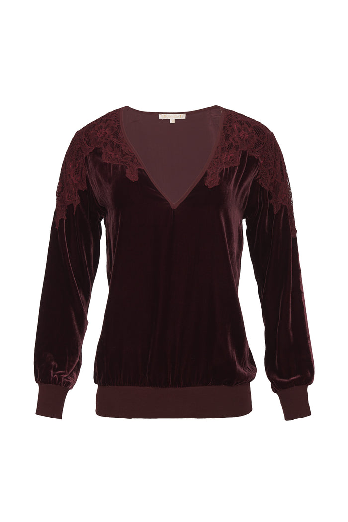 gold hawk Velvet Lace Pullover