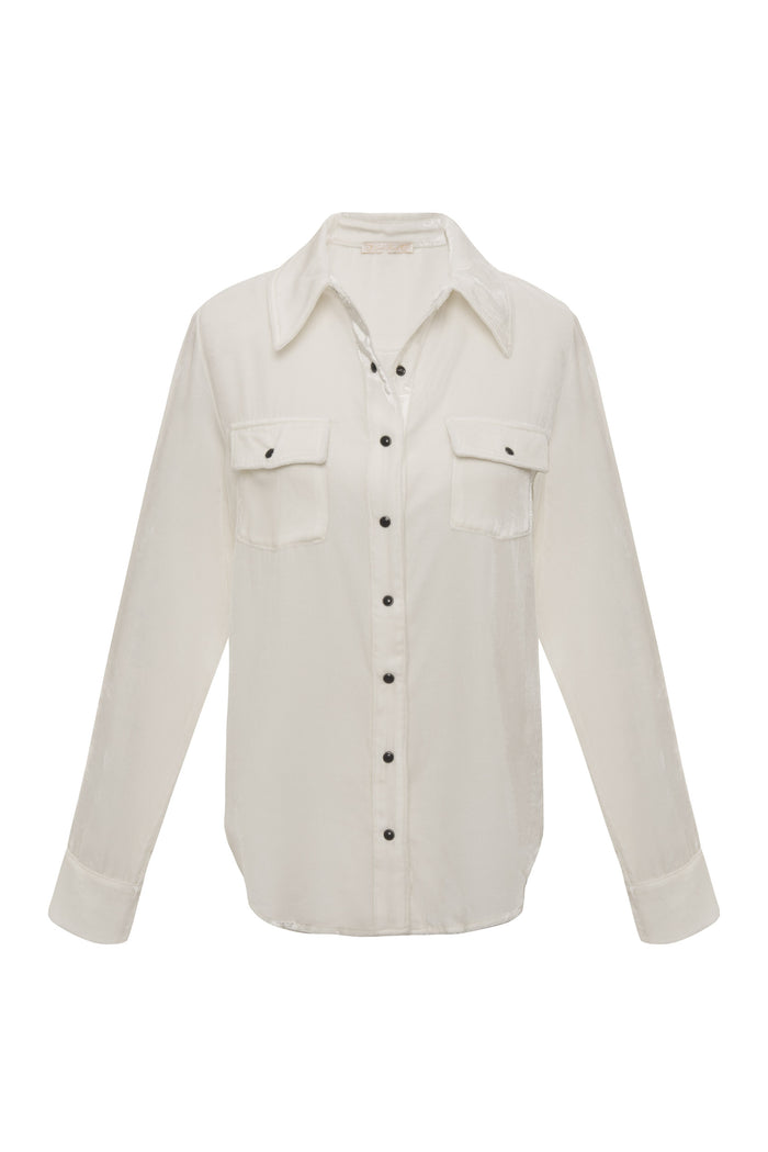 Gold Hawk Velvet Pocket Shirt