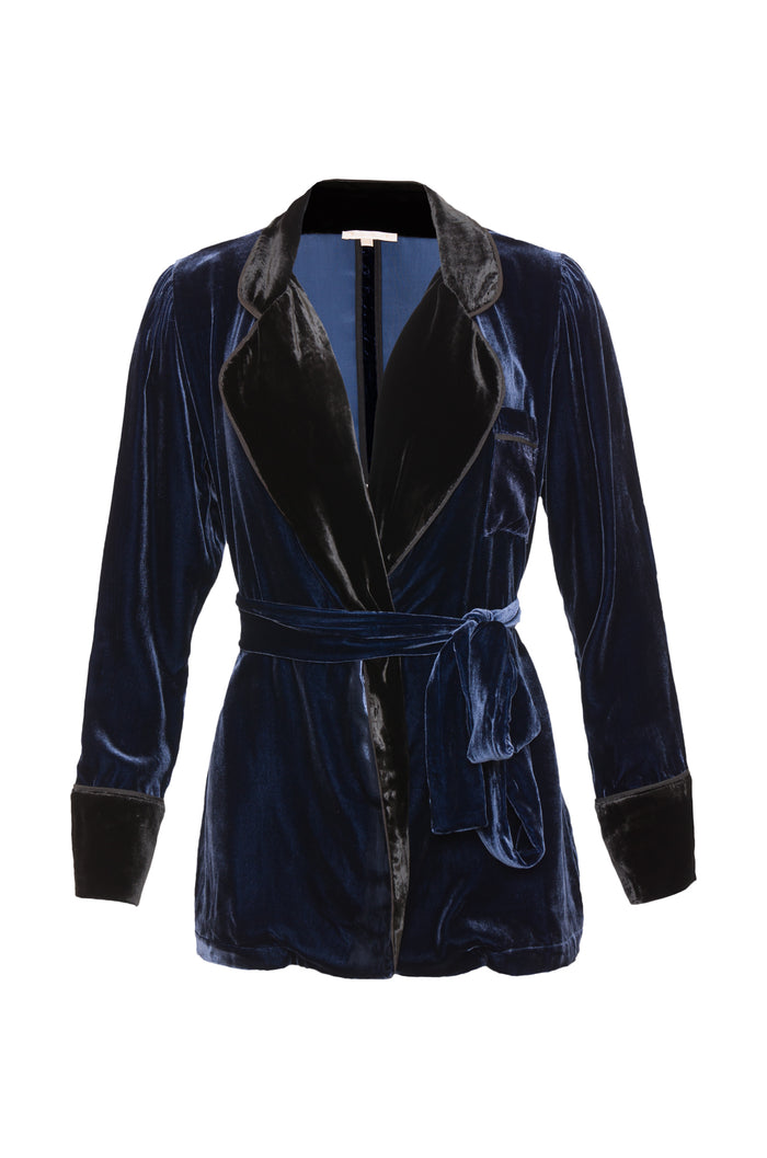 Gold Hawk Velvet Robe Blazer