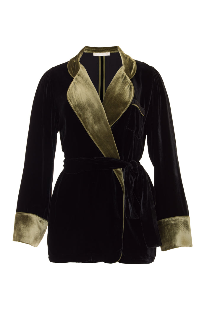 Gold Hawk Velvet Robe Blazer