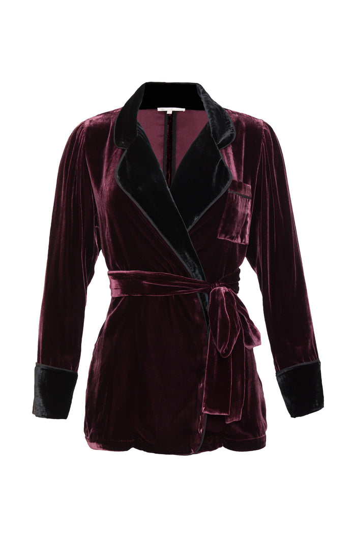 gold hawk Velvet Robe Blazer