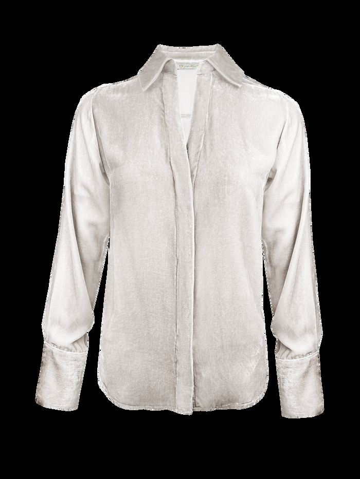 gold hawk Velvet Runway Shirt Antique White