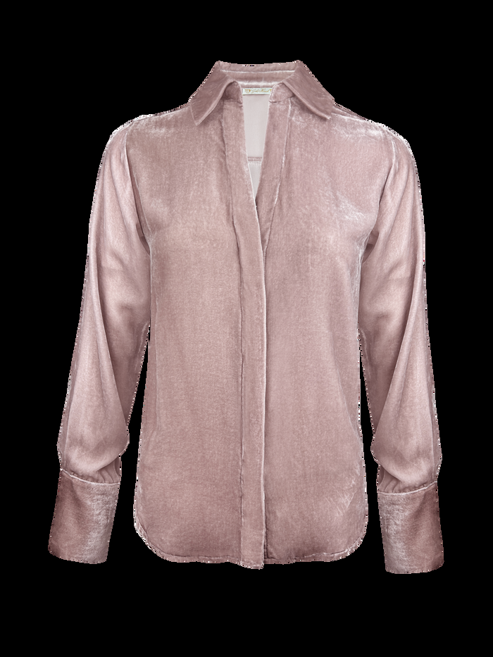 gold hawk Velvet Runway Shirt - Nude Crystal