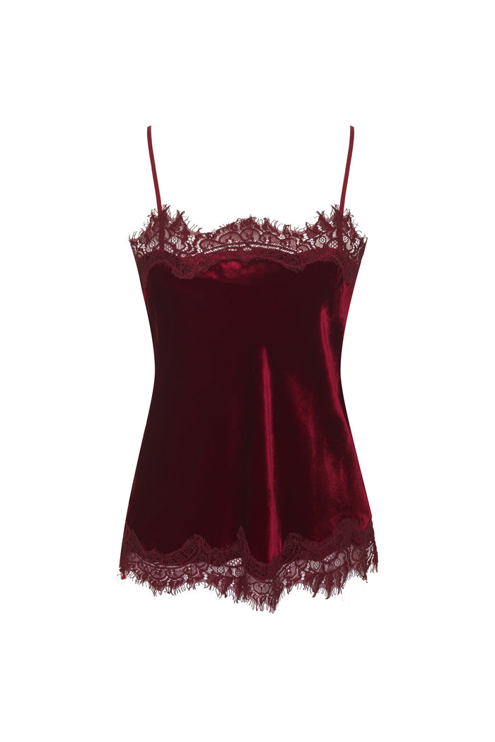 gold hawk Velvet Straight Cami Dalia Red