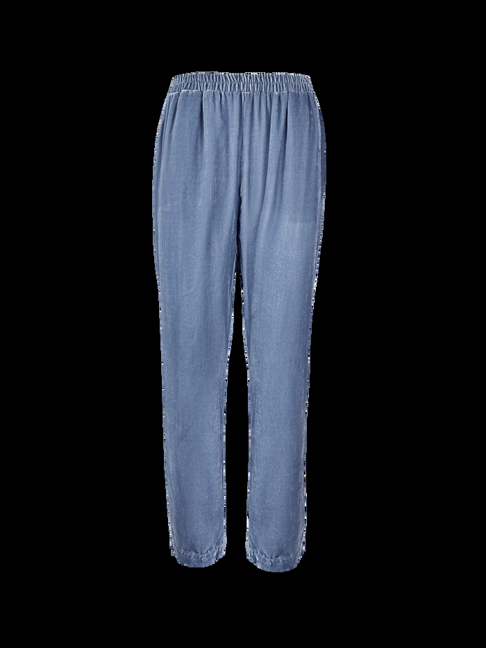 gold hawk Velvet Straight Cut Pant - Ash Blue