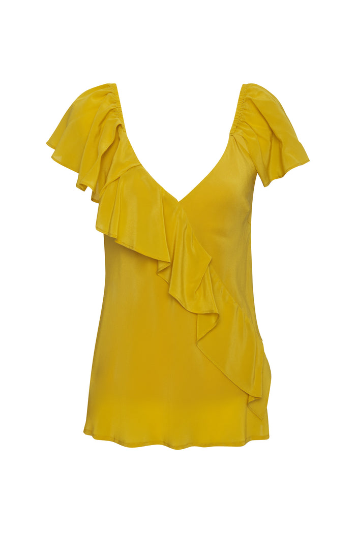 gold hawk Victoria Ruffle Cami Georgette