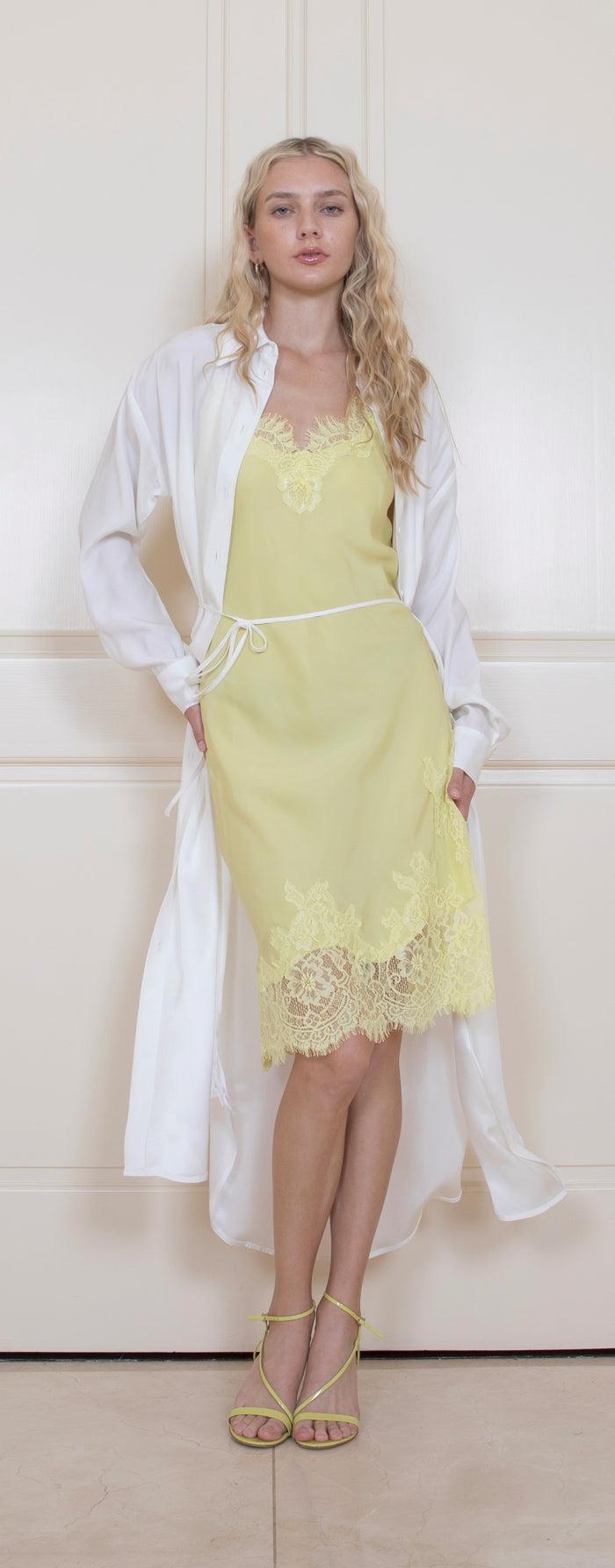 Gold Hawk LAST PIECES - Grace Lace Silk Dress Amazon Green