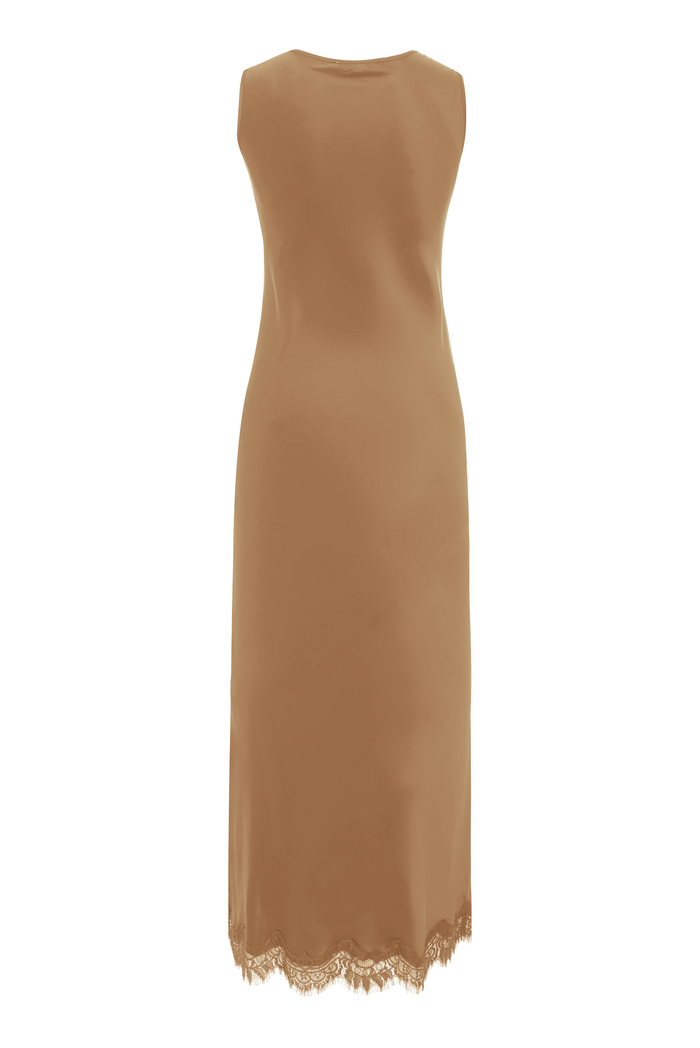 Gold Hawk Luna Sleeveless Long Bias Dress - Dune Sand