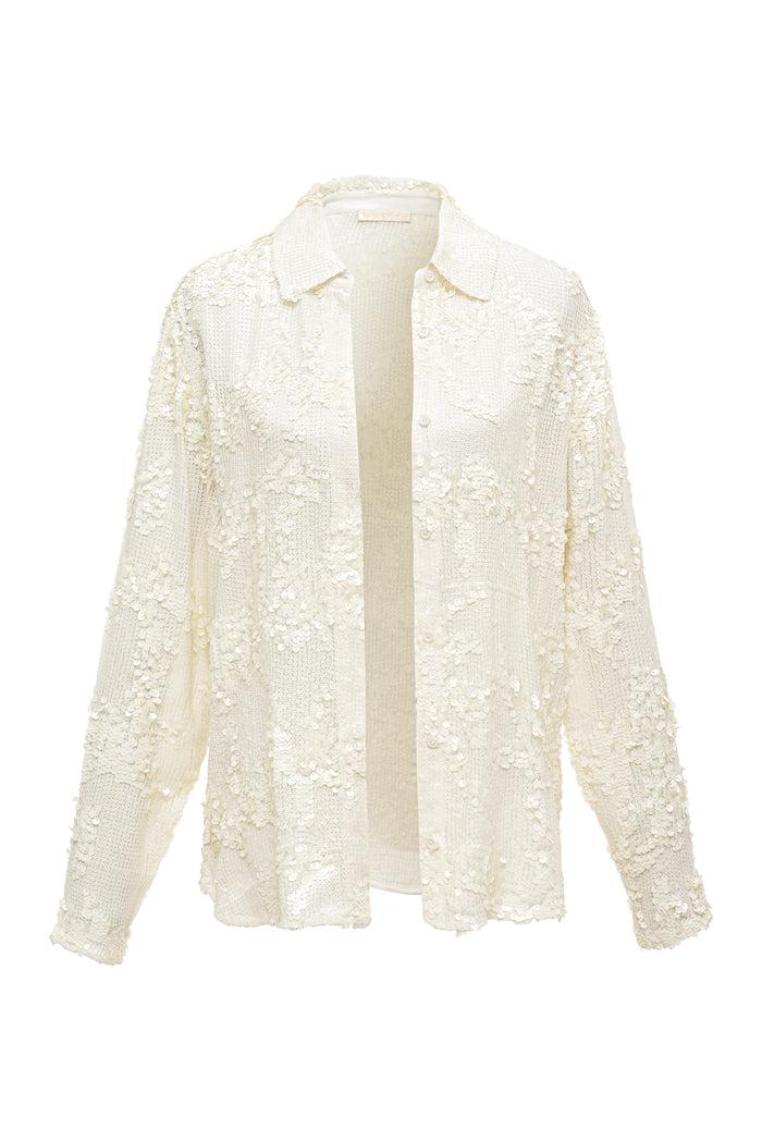 Gold Hawk Now 60% OFF - Lexi Sequin Classic Shirt - Black