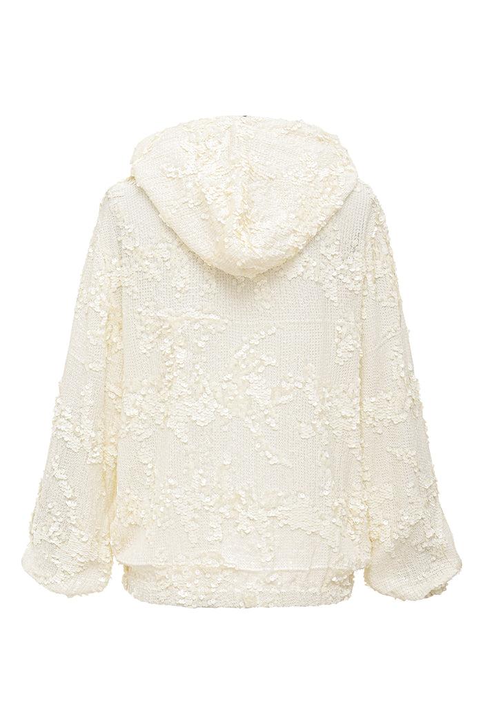 Gold Hawk Now 60% OFF -Lexi Sequin Zipper Hoodie - Dove