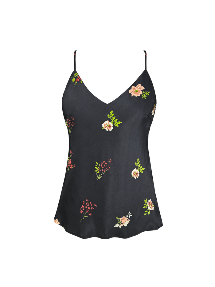 gold hawk Printed Bias Camie Black Enchanted Garden Print