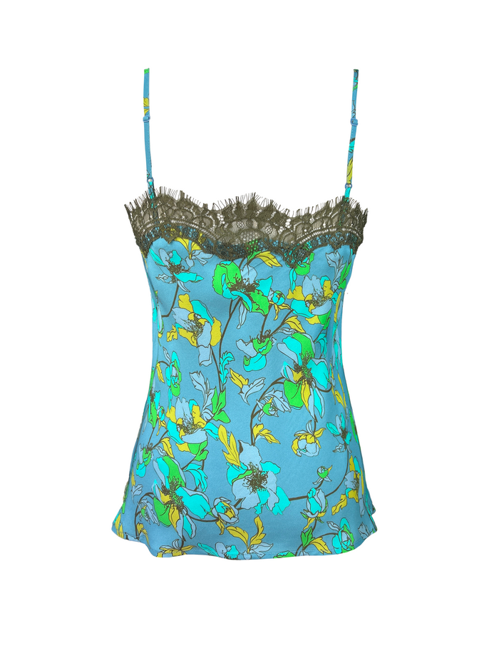 Gold Hawk Printed Claire Camie - Baltic Blue Bouquet Print