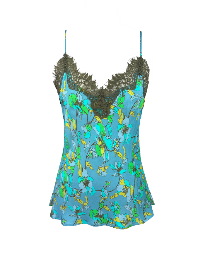 gold hawk Printed Claire Camie - Baltic Blue Bouquet Print