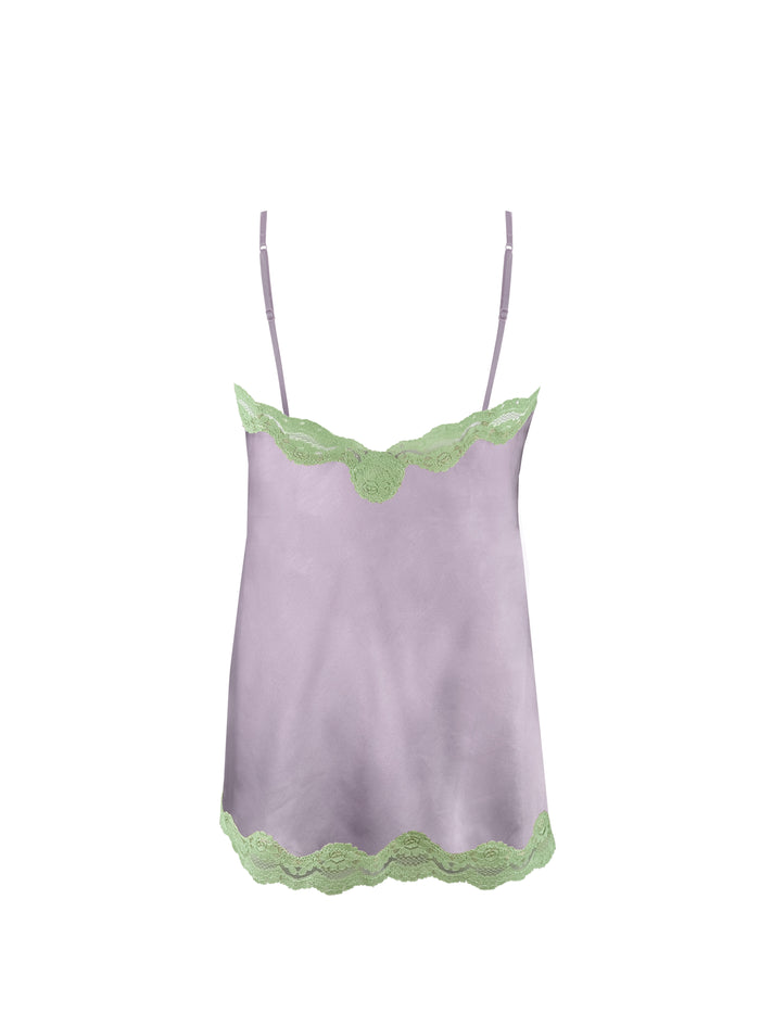 Gold Hawk Two Tone V-Back Lace Chemise - Lavender Mist