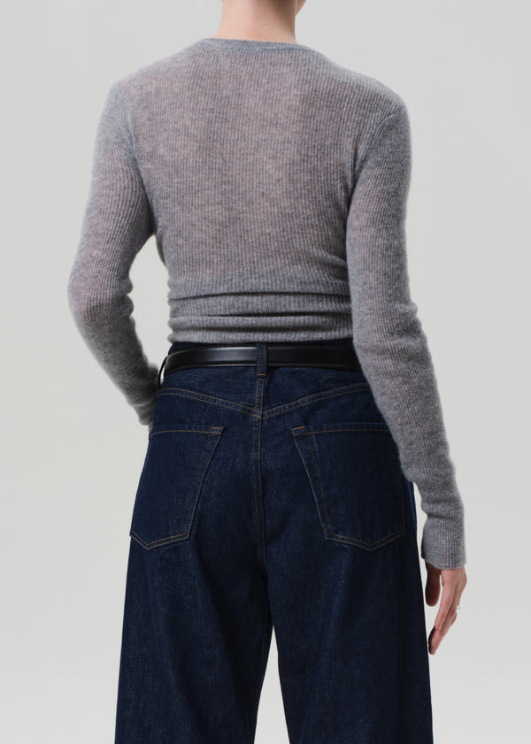 Gold Sign Alessia Crewneck Sweater In Dark Heather Grey