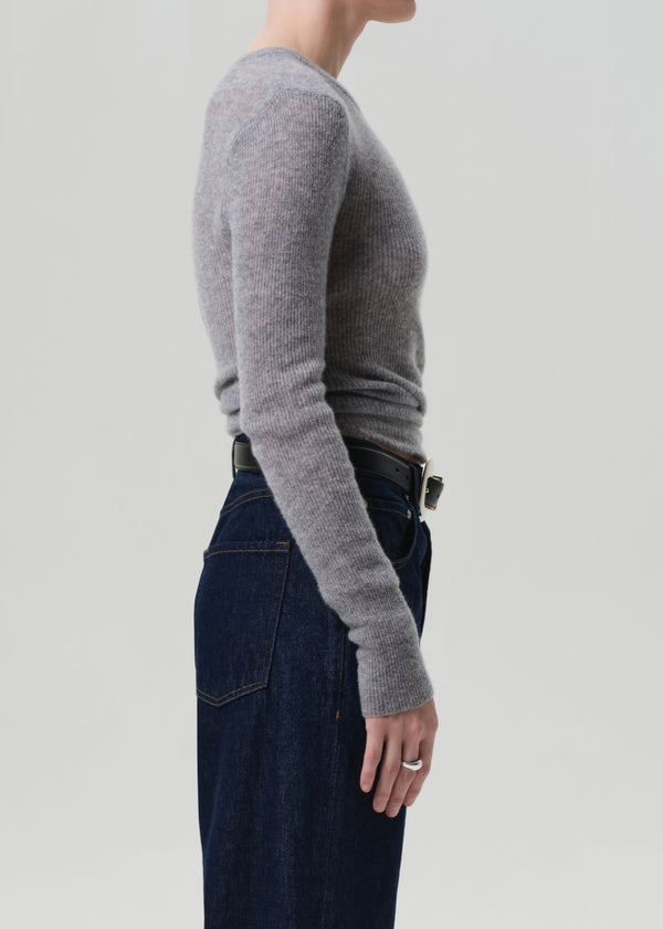 Gold Sign Alessia Crewneck Sweater In Dark Heather Grey