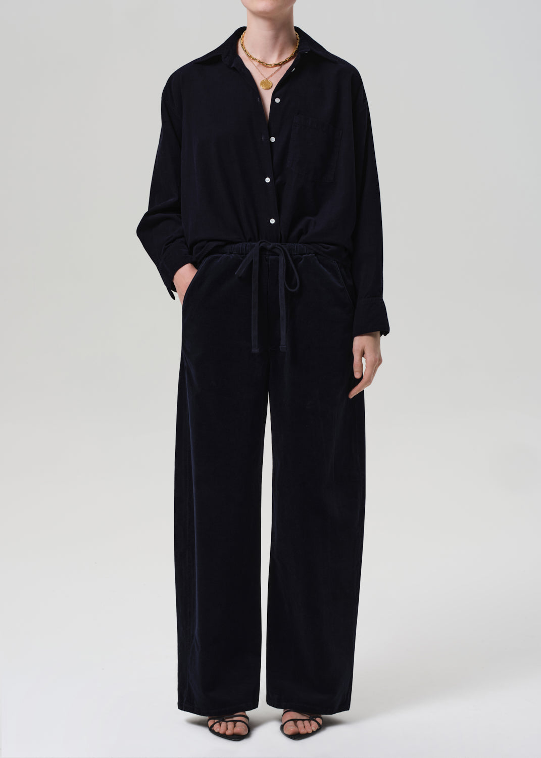 gold sign Aurora Pull On Baby Corduroy In True Navy