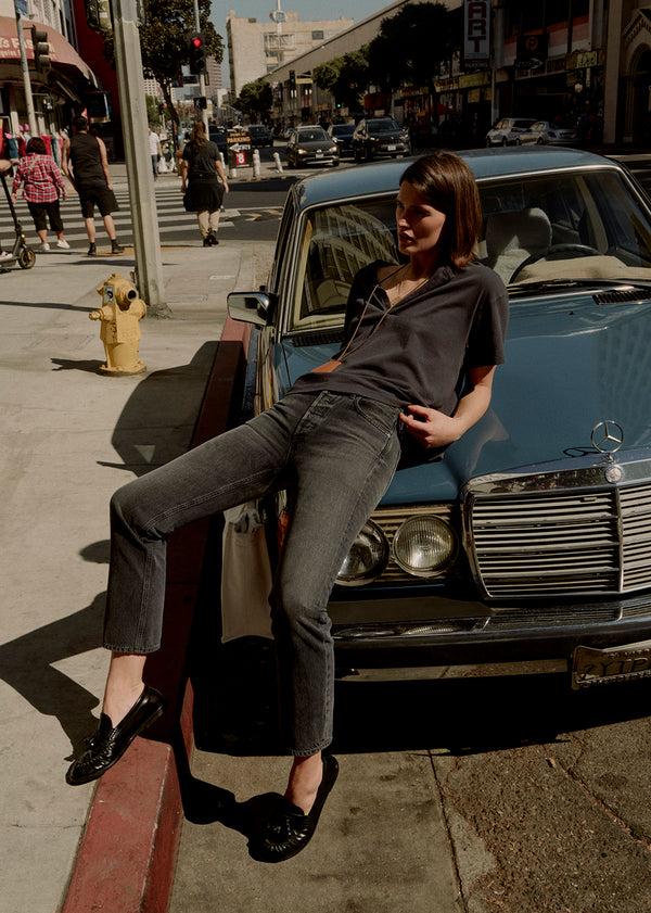 Gold Sign Blaine High Rise Straight In Vintage Black