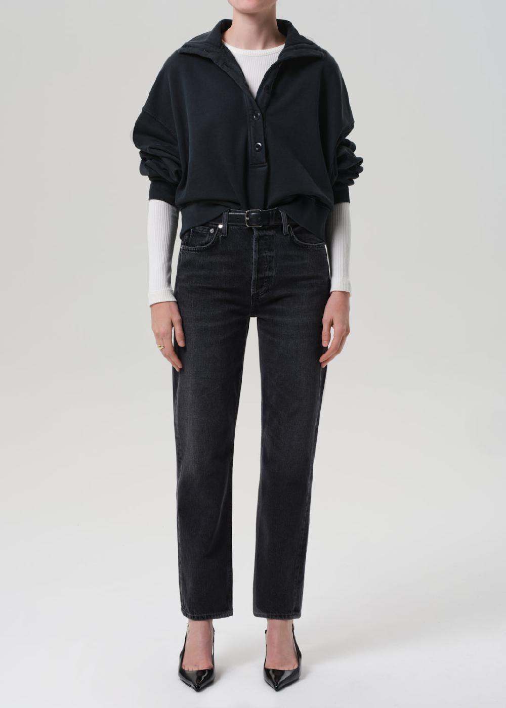 gold sign Blaine High Rise Straight In Vintage Black