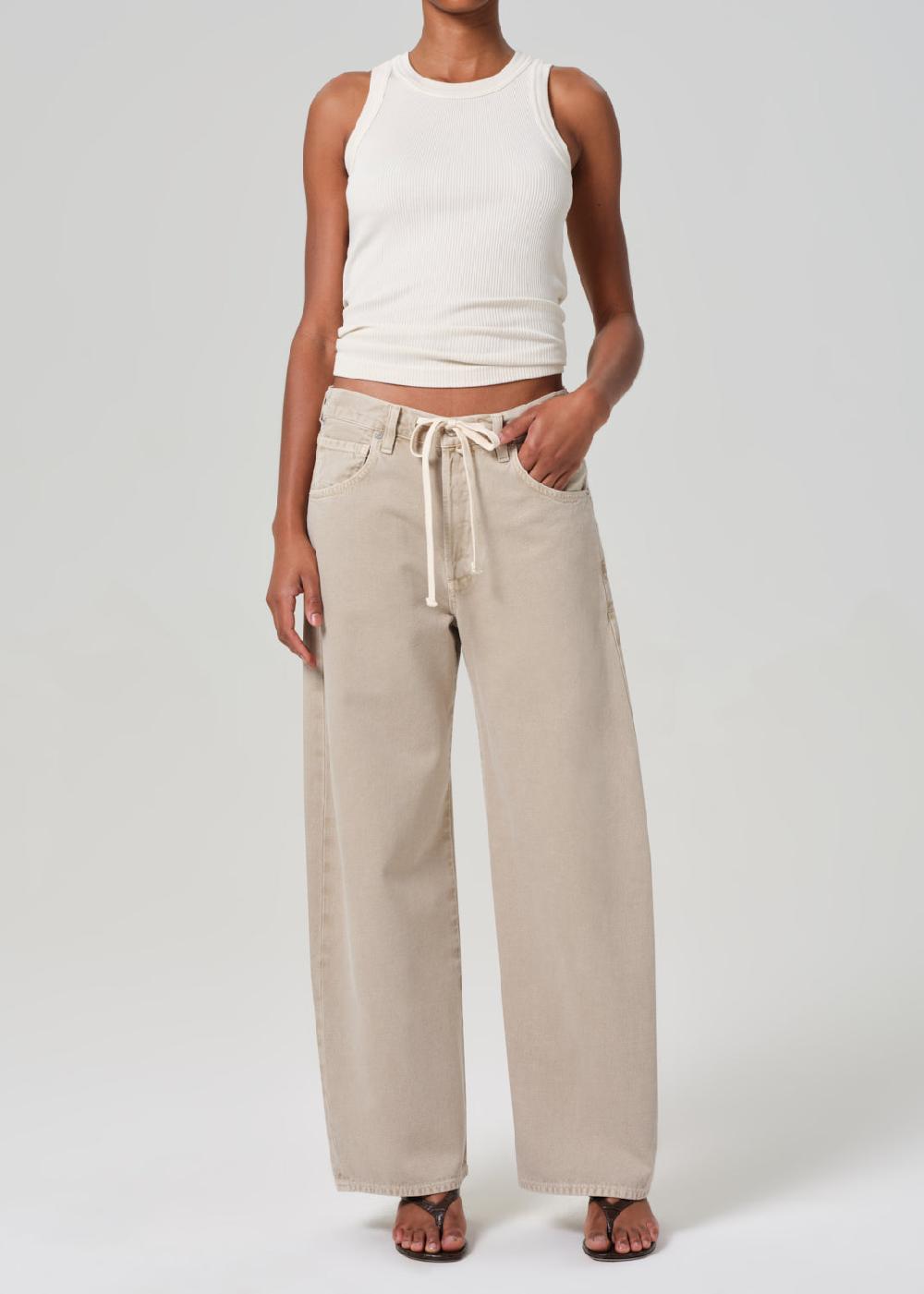 gold sign Brynn Drawstring Trouser In Burnished Quartz