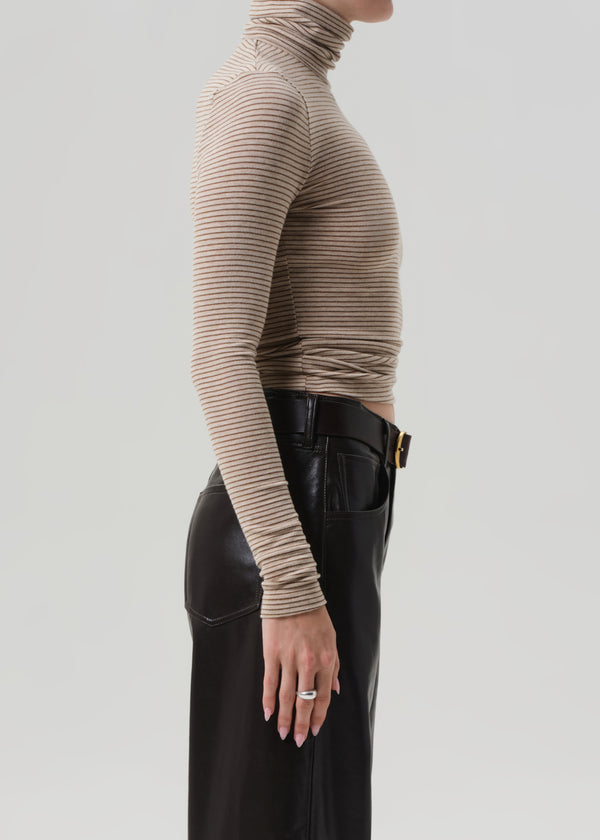 Gold Sign Caradene Turtleneck In Chiltern Oatmeal Stripe