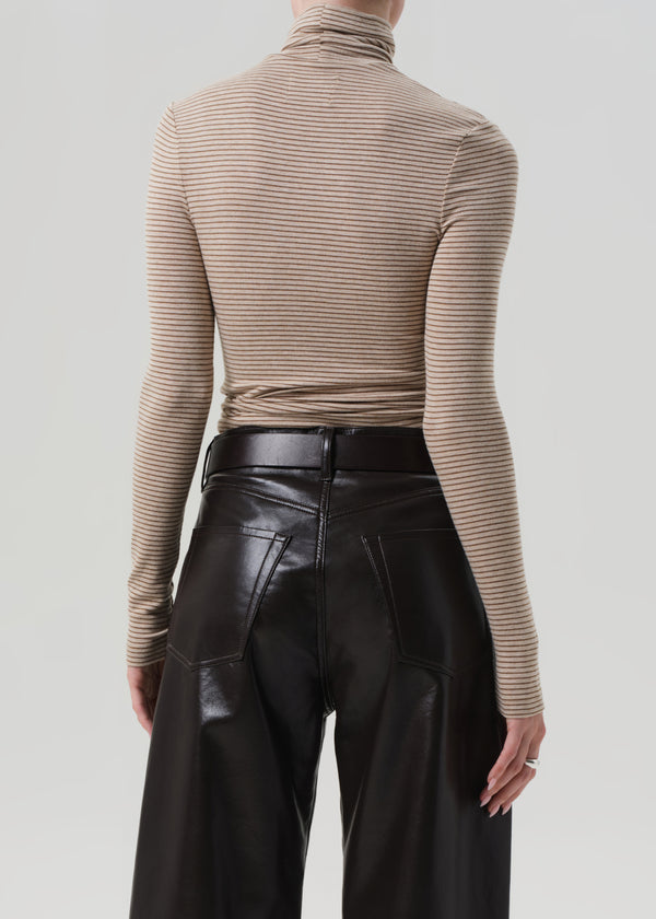 Gold Sign Caradene Turtleneck In Chiltern Oatmeal Stripe