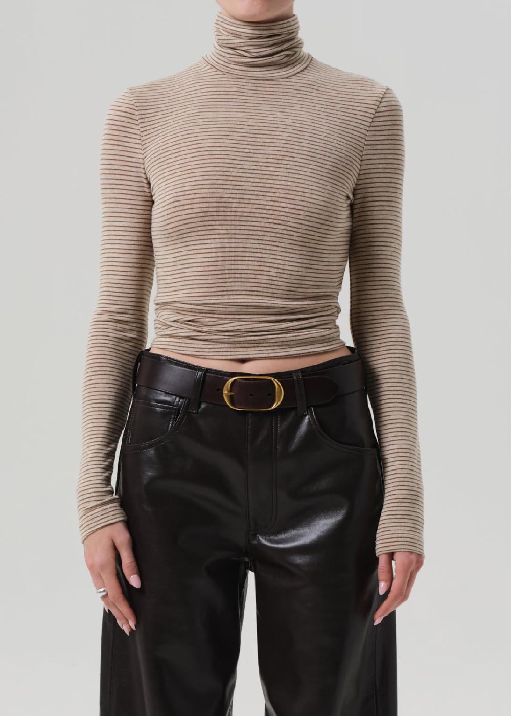 gold sign Caradene Turtleneck In Chiltern Oatmeal Stripe