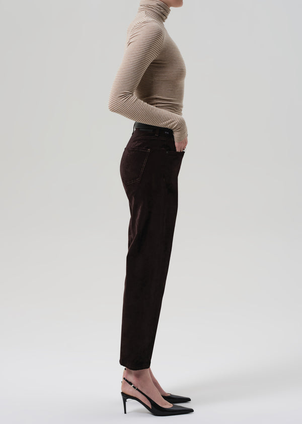 Gold Sign Delfina High Rise Straight Velvet In Espresso