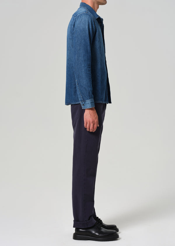 Gold Sign Elijah Relaxed Straight Linen In Night Flight