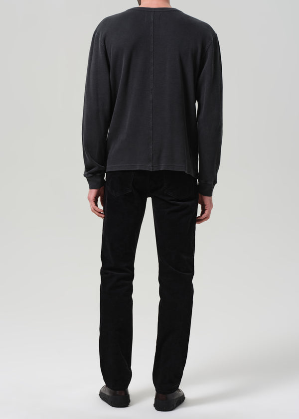 Gold Sign Elijah Straight Stretch Corduroy In Black