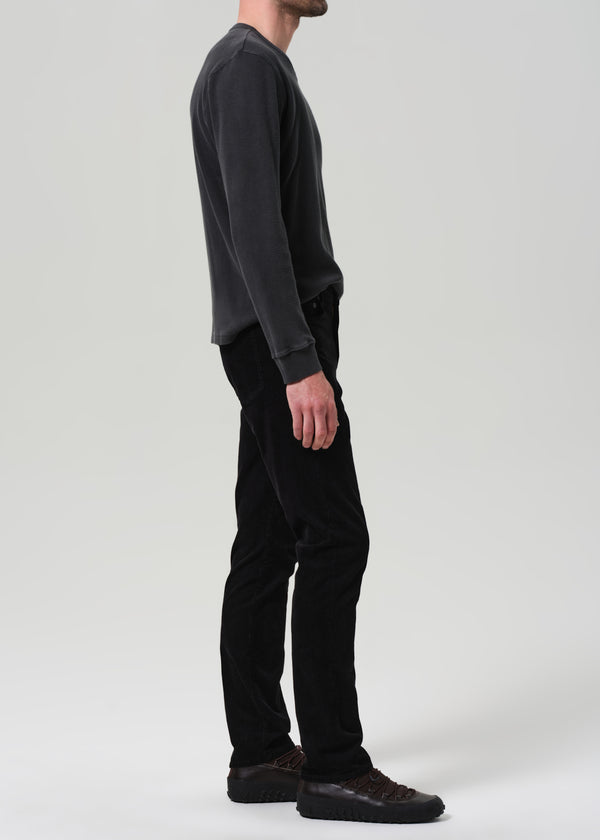 Gold Sign Elijah Straight Stretch Corduroy In Black
