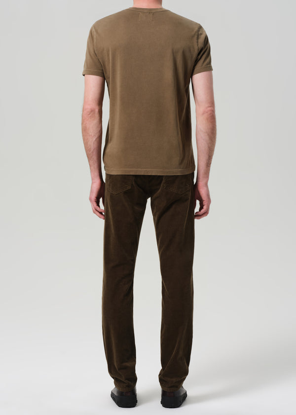 Gold Sign Elijah Straight Stretch Corduroy In Olive