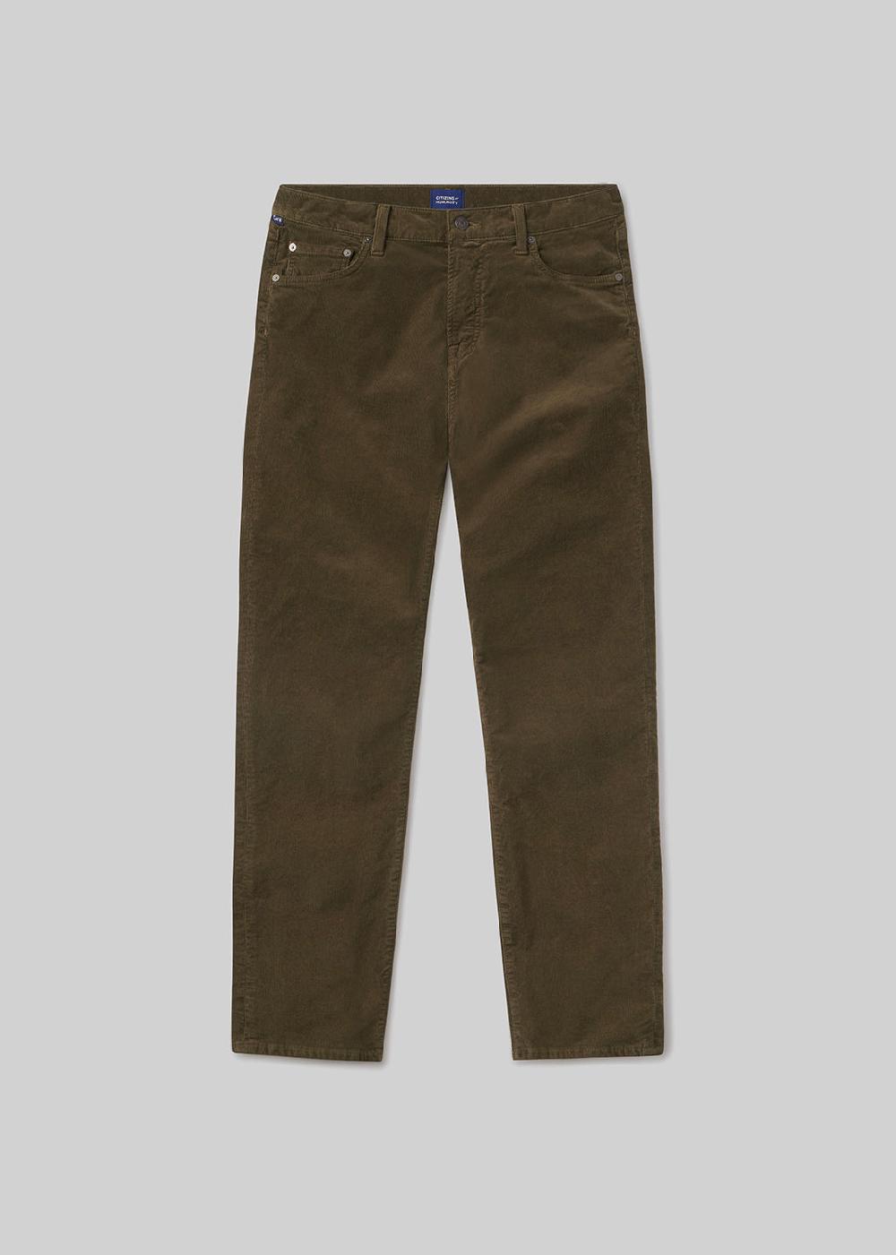 gold sign Elijah Straight Stretch Corduroy In Olive