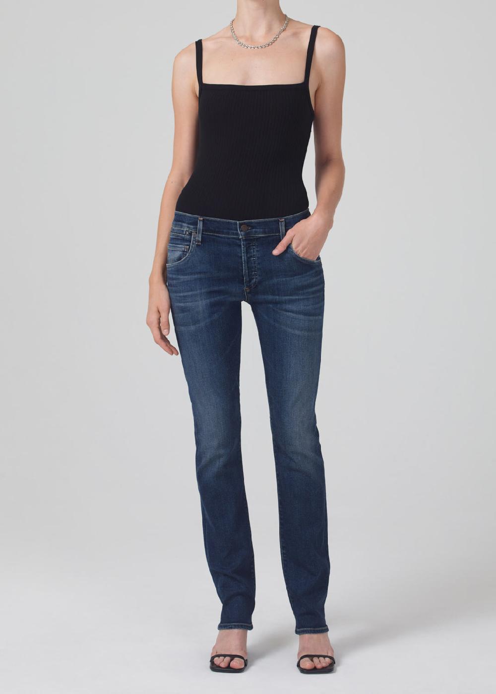 gold sign Emerson Mid Rise Relaxed Long In Blue Ridge