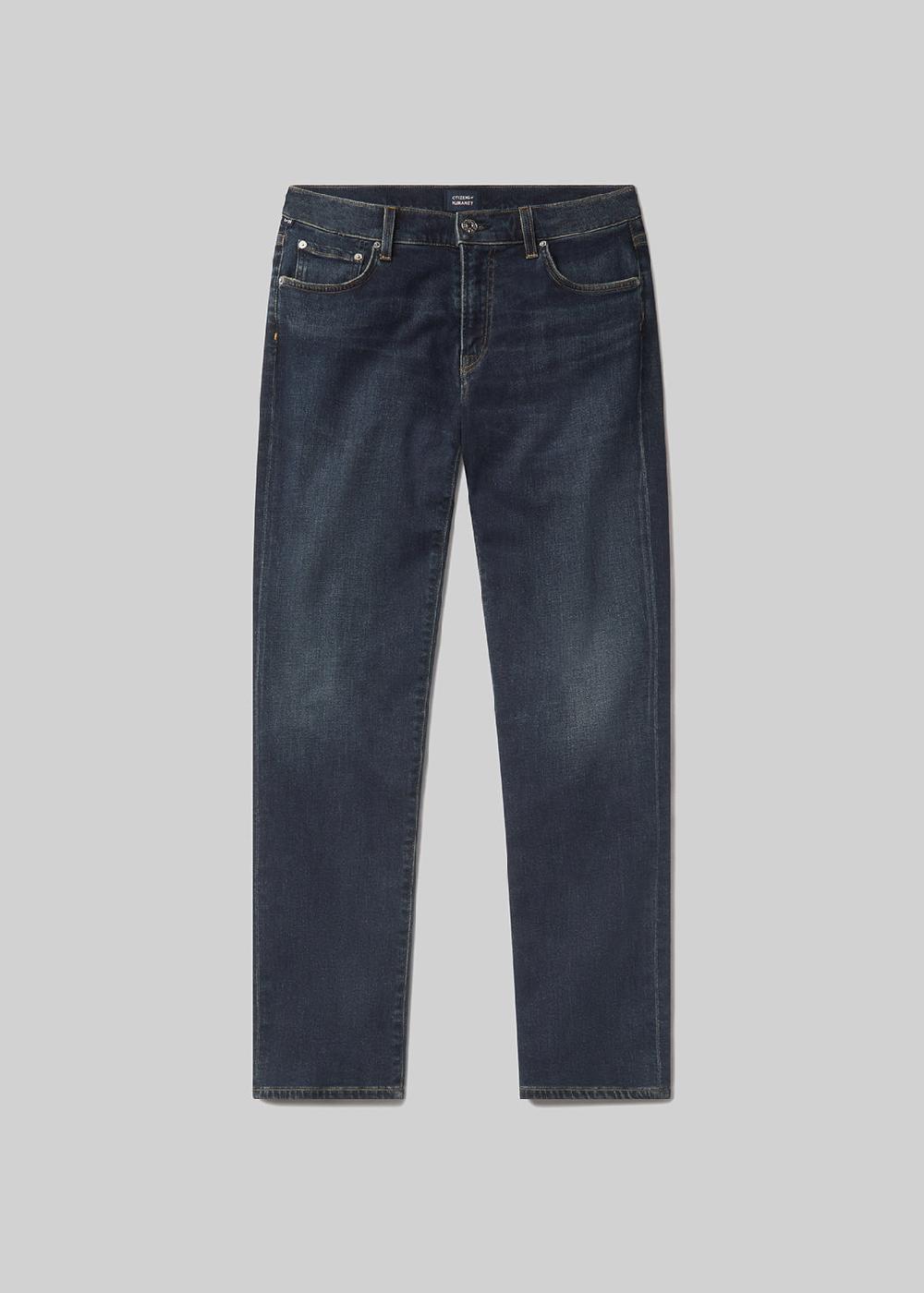 gold sign Gage Slim Straight Cashmere Denim In Prospect
