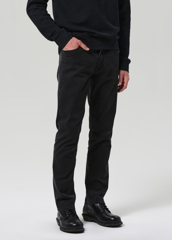 Gold Sign Gage Slim Straight Italian Canvas In Charred Cedar