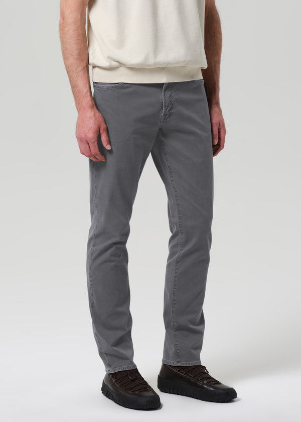 Gold Sign Gage Slim Straight Italian Canvas In Heron Grey