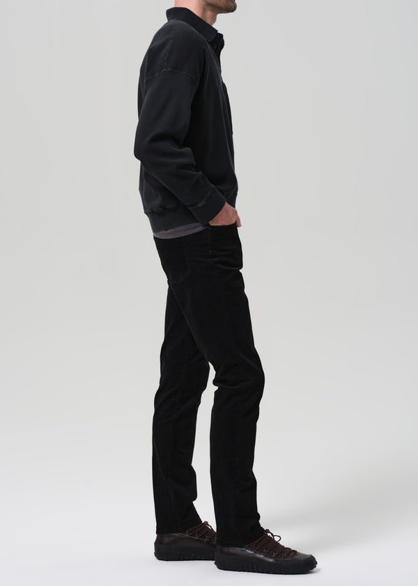 Gold Sign Gage Slim Straight Stretch Corduroy In Black