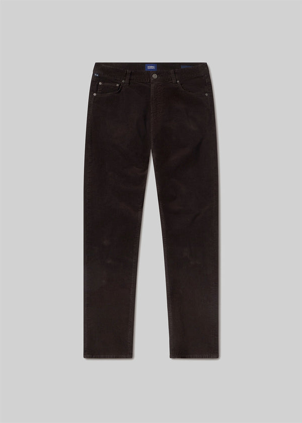 Gold Sign Gage Slim Straight Stretch Corduroy In Dark Espresso