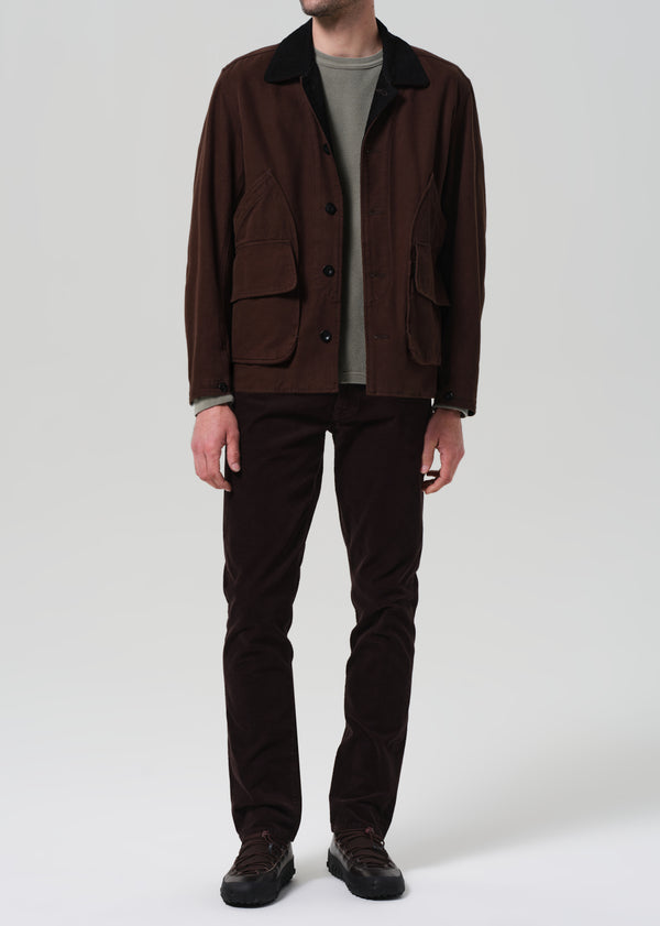 Gold Sign Gage Slim Straight Stretch Corduroy In Dark Espresso