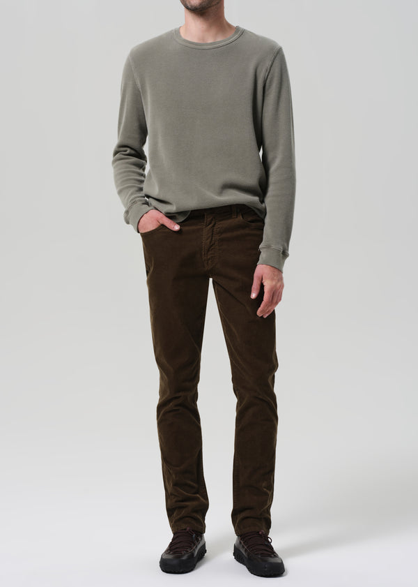 Gold Sign Gage Slim Straight Stretch Corduroy In Olive
